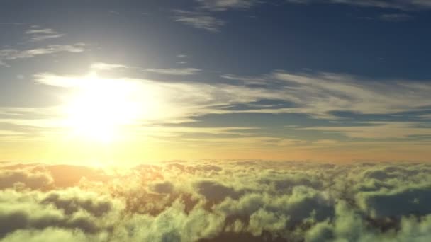 Vlucht naar de zon, prachtige 3D-animatie — Stockvideo