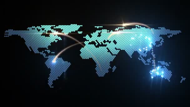 Mundo mapa animação, loop sem costura — Vídeo de Stock