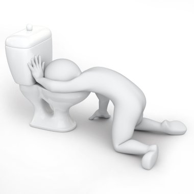 Man in a toilet clipart