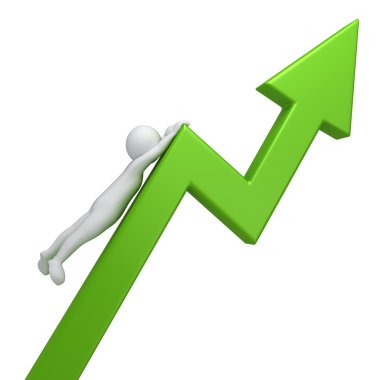 Yeşil grafik ile 3D insan büyürken