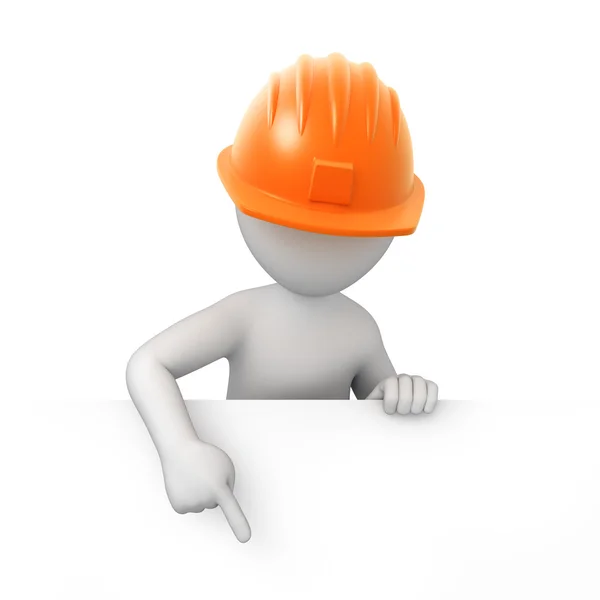 Builder pekar ett finger ner — Stockfoto
