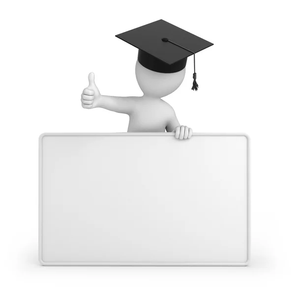 Graduate with thumb up — Stock Photo, Image