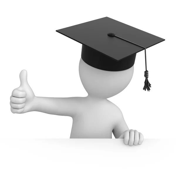 Graduate with thumb up — Stock Photo, Image