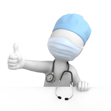 Happy doctor with thumb up clipart