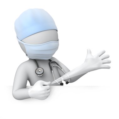 Doktor bir eldiven çeker