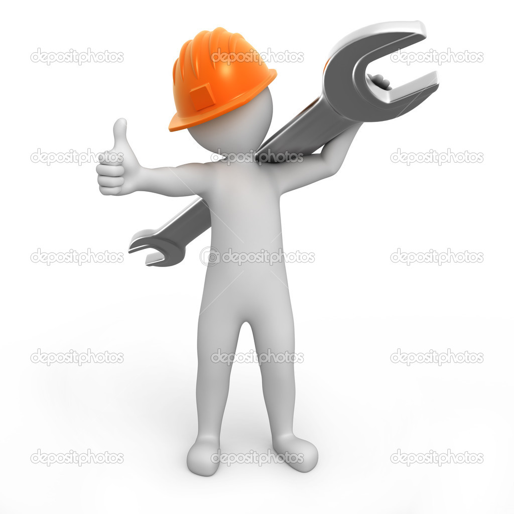 Repairman with thumb up