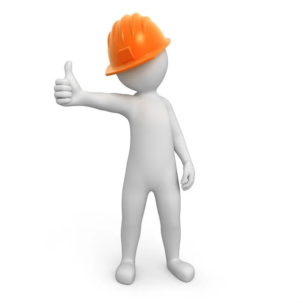 Worker with thumb up — Stock Photo, Image