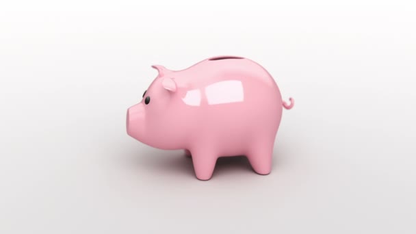 Martelo quebra um banco porquinho, animação 3d — Vídeo de Stock