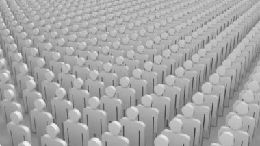 kalabalık bir lider. 3D animasyon