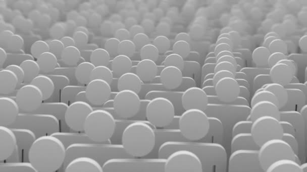 Crowd, 3d animation. seamless loop — Stock Video