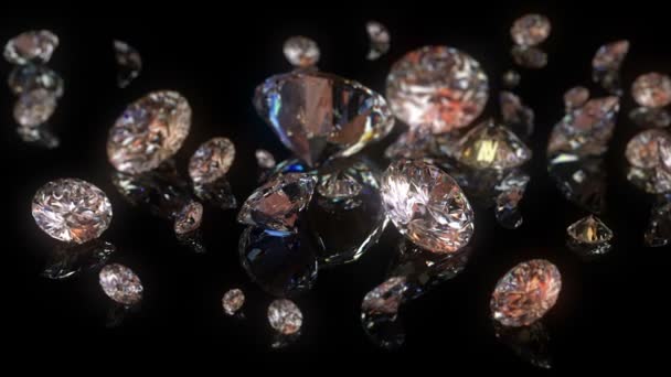 Diamantes en negro — Vídeo de stock