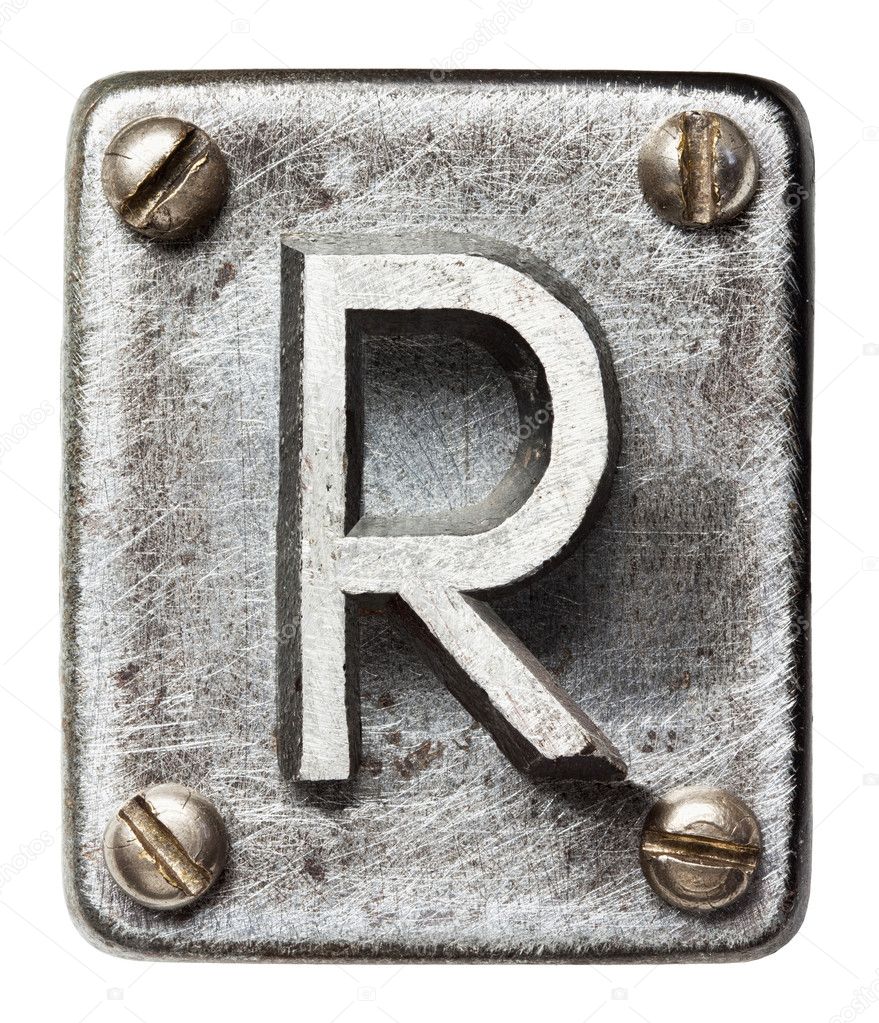 Old metal alphabet letter R