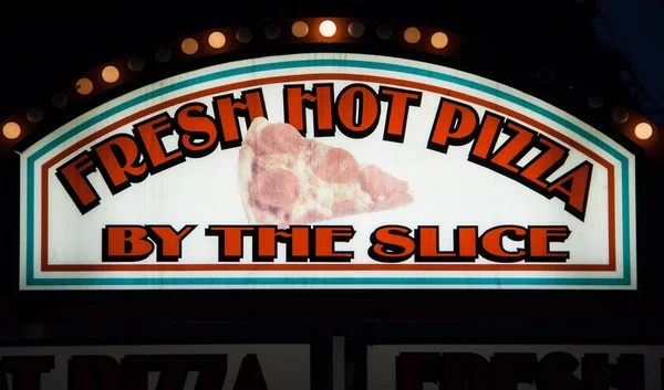 Neon pizza işareti — Stok fotoğraf