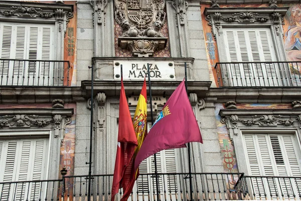 Plaza Mayor Flags — Stock Photo, Image