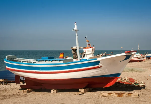 Dřevěné rybářské lodi Španělsko — Stock fotografie