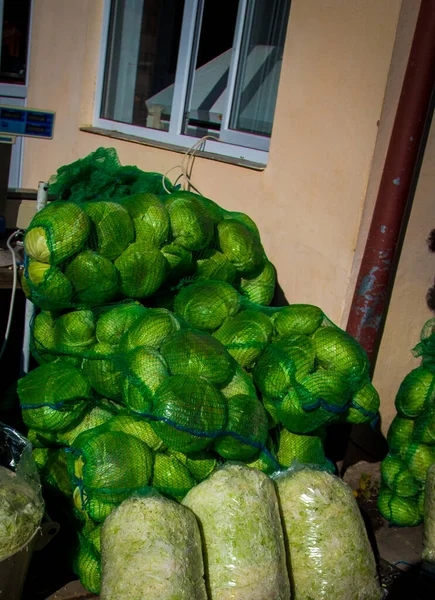 Bags Cabbage Market Romania — Fotografia de Stock