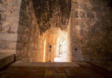 Dubrovnik Hırvatistan 'da taş merdivenler 