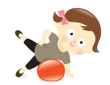 egzersiz topu ile kız