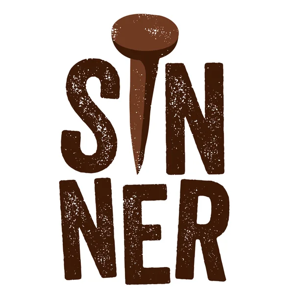 Design chrétien vintage, Sinner — Image vectorielle