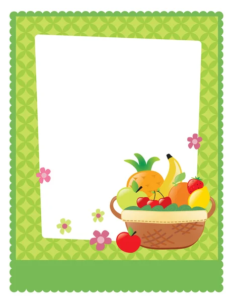 Plantilla de folleto de cesta de fruta — Vector de stock