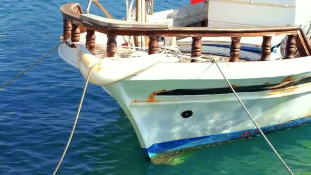 Barcos de pesca no porto — Vídeo de Stock