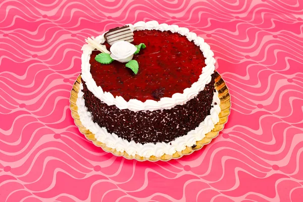 De cake van de gelei van het rode fruit — Stockfoto