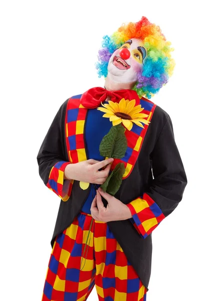 Clown con grande fiore giallo — Foto Stock