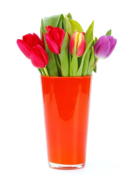 Tulipanes en florero — Foto de Stock