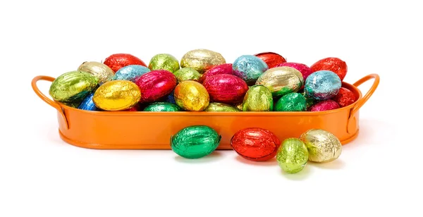 Цветные шоколадные яйца — стоковое фото