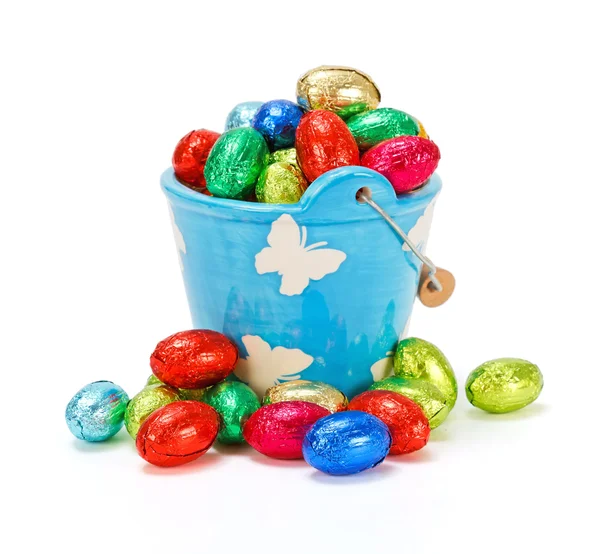 Colorful chocolate eggs — Stock Photo, Image