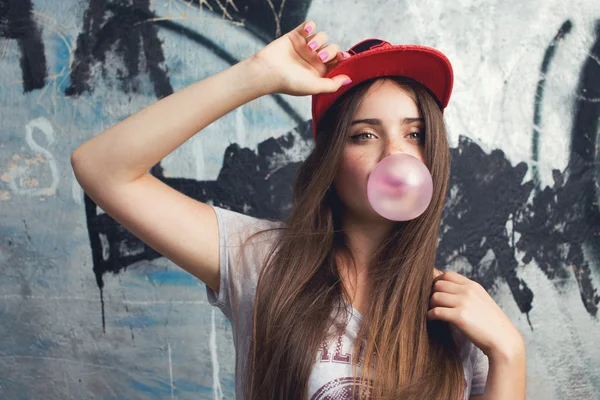 Trendy beautiful long haired model — Stock Photo, Image