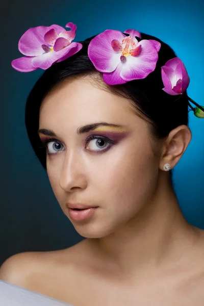 Headshot of woman beauty — Stock Photo, Image