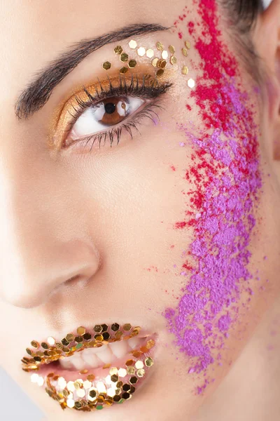 Model met buitengewone make-up — Stockfoto