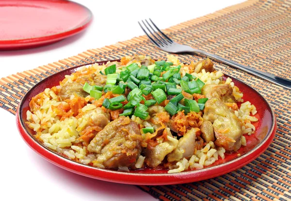 Pilaf mit Fleisch — Stockfoto