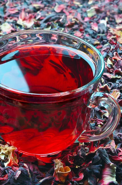 Tazza di tè rosso all'ibisco — Foto Stock