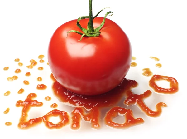 Tomate y ketchup — Foto de Stock