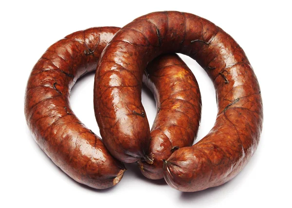 Salsiccia affumicata fatta in casa — Foto Stock