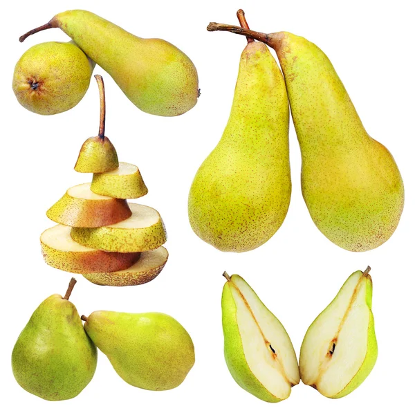 Uppsättning av mogna päron — Stockfoto
