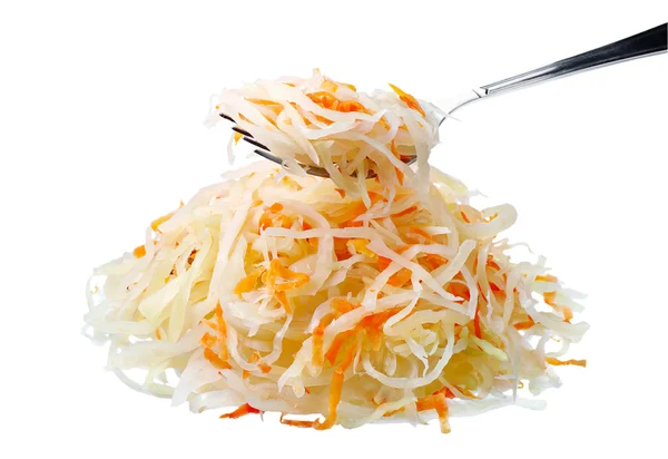 Sauerkraut mit Gabel — Stockfoto