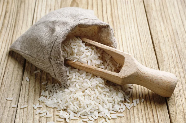 Rijst in een zak — Stockfoto