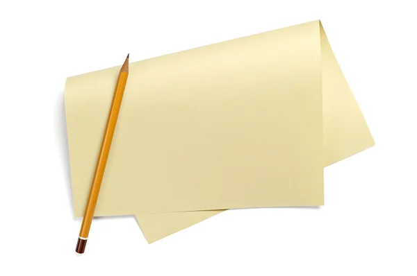 Чистый лист бумаги и карандаша — стоковое фото