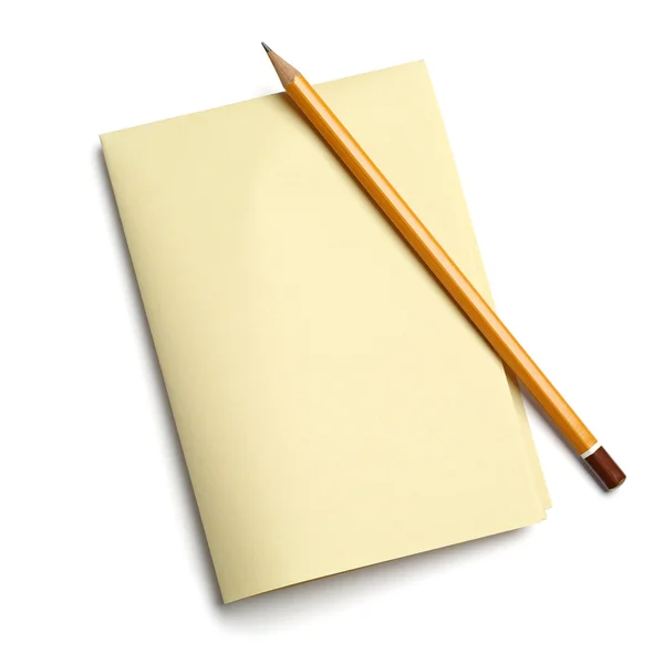 Складной лист бумаги и карандаш — стоковое фото