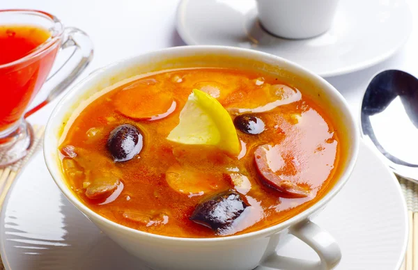 Würzige Sammelsurium-Suppe — Stockfoto