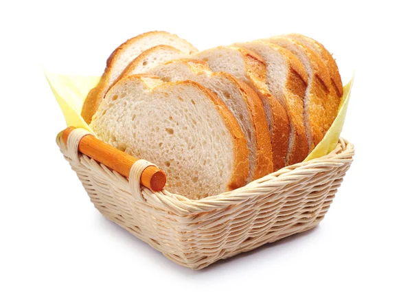 Biały chleb w kosz — Zdjęcie stockowe