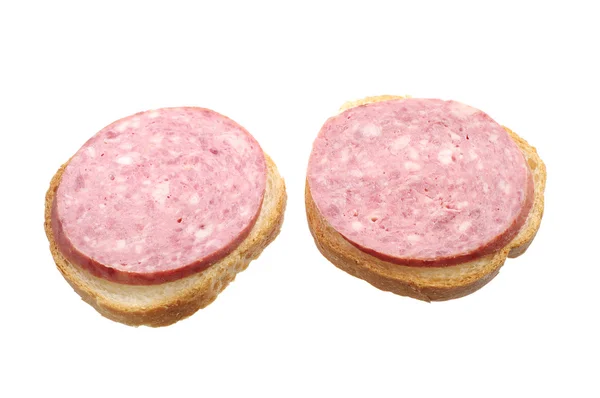 Duas sanduíches com salsicha — Fotografia de Stock