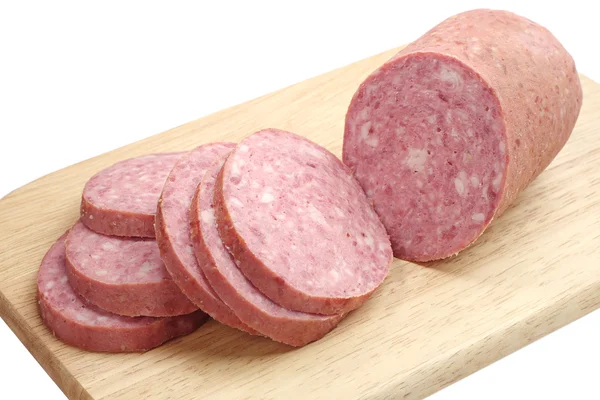 Wurst in Scheiben — Stockfoto