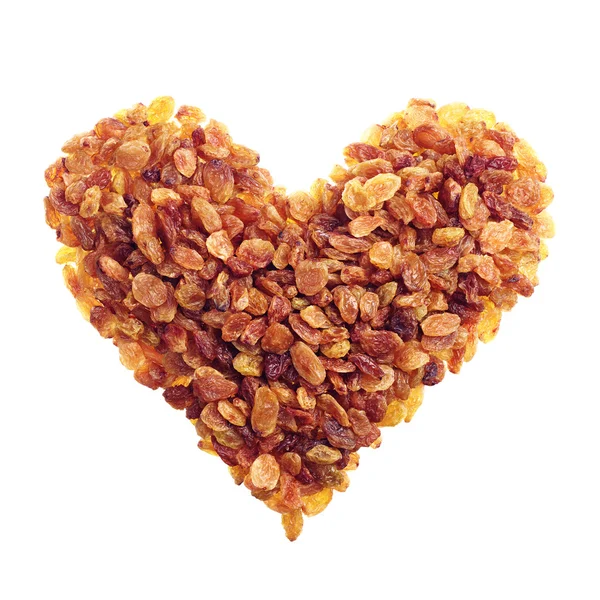 Raisin in the form of heart — Stock Photo, Image