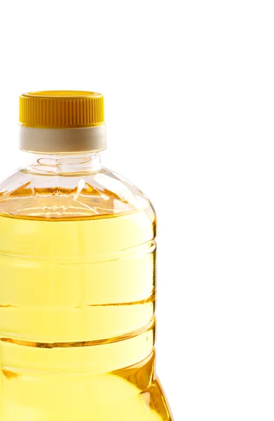 Vegetable oil in plastic bottle — Stock Photo, Image