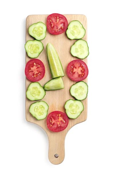 Fresh slices tomato and cucumber — Stock Photo, Image