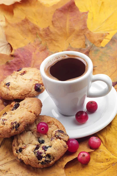 Печенье и чашка кофе — стоковое фото